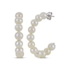 Thumbnail Image 1 of Cultured Pearl J-Hoop Earrings Sterling Silver