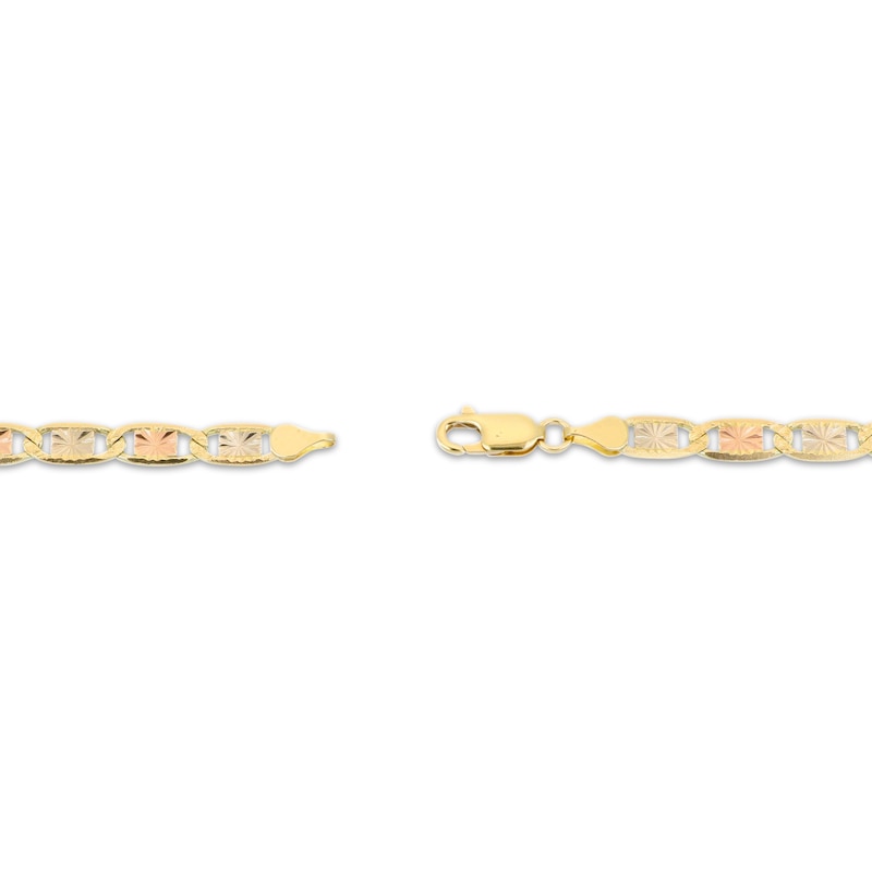 Main Image 3 of Diamond-Cut Valentino Chain Bracelet 4.9mm Solid 14K Tri-Tone Gold 7.5&quot;