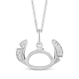 Disney Treasures Lilo & Stitch Diamond Necklace 1/8 ct tw Sterling Silver 19"