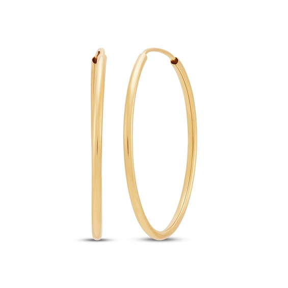 Polished Endless Hoop Earrings 14K Yellow Gold 20mm