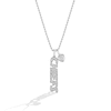 Thumbnail Image 1 of True Fans Kansas City Chiefs 1/10ct tw Diamond and White Lab-Created Sapphire &quot;CHIEFS&quot; Heart Necklace Sterling Silver
