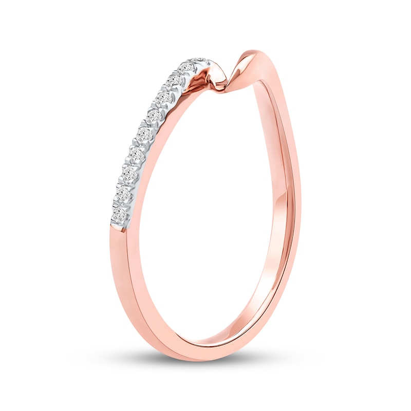 Main Image 2 of Now + Forever Diamond Swirl Anniversary Ring 1/15 ct tw 10K Rose Gold