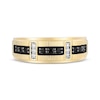Thumbnail Image 4 of Now + Forever Now + Forever Men's Black & White Diamond Wedding Band 3/8 ct tw 10K Yellow Gold