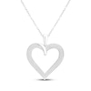 Thumbnail Image 1 of Diamond Two-Row Heart Necklace 1/6 ct tw Sterling Silver 18&quot;