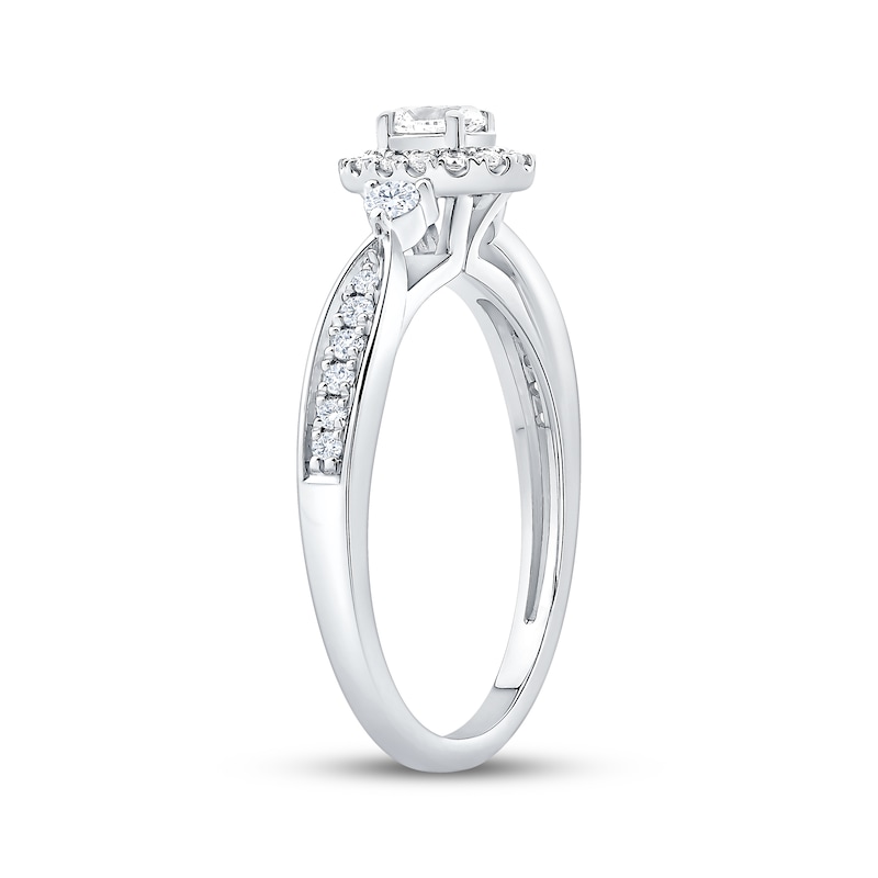Main Image 2 of Now + Forever Now + Forever Oval-Cut Diamond Halo Engagement Ring 3/8 ct tw 14K White Gold