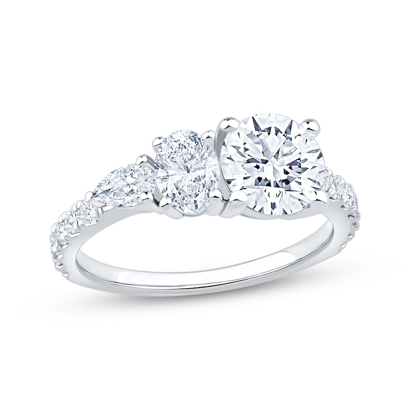 Main Image 1 of Now + Forever Round-Cut, Oval-Cut & Pear-Shaped Lab-Grown Diamond Engagement Ring 2-1/5 ct tw 14K White Gold