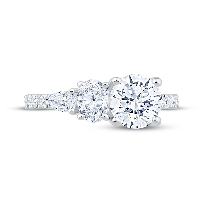 Main Image 3 of Now + Forever Round-Cut, Oval-Cut & Pear-Shaped Lab-Grown Diamond Engagement Ring 2-1/5 ct tw 14K White Gold