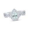 Thumbnail Image 1 of Aquamarine & White Lab-Created Sapphire Ring Sterling Silver
