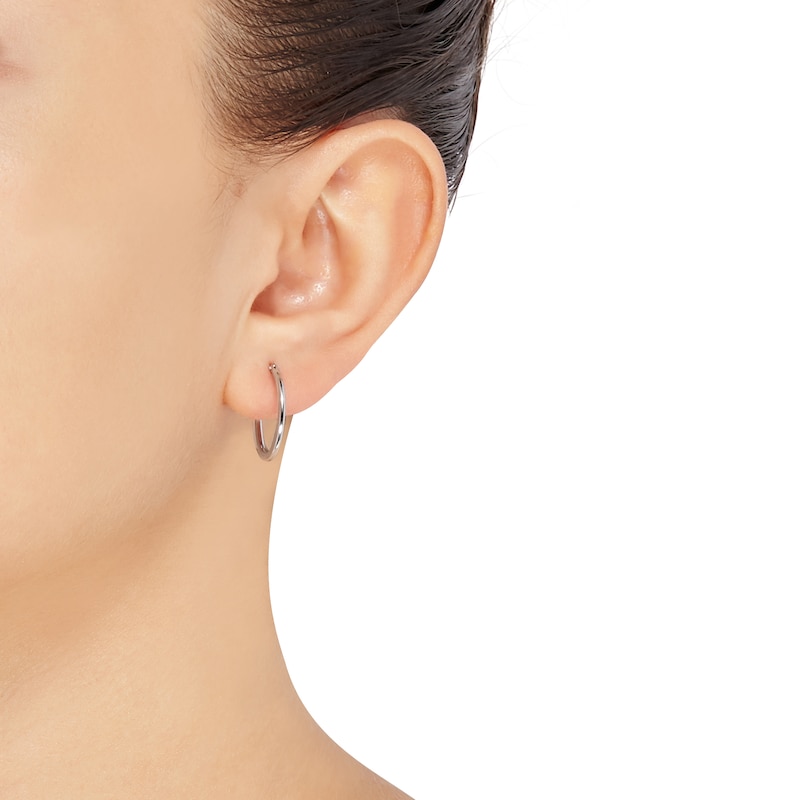 Main Image 3 of Hoop Earrings 14K White Gold 18mm