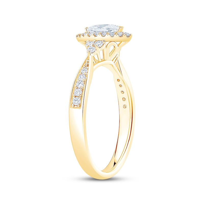 Main Image 2 of Now + Forever Marquise-Cut Diamond Halo Engagement Ring 5/8 ct tw 14K Yellow Gold