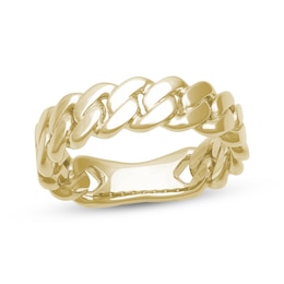 Now + Forever Men's Curb Link Ring 10K Yellow Gold 6mm