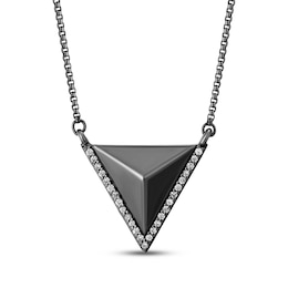 Star Wars Darth Vader Diamond Necklace 1/10 ct tw Black Rhodium-Plated Sterling Silver 18"