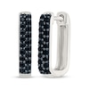 Thumbnail Image 1 of Black Diamond Rectangle Hoop Earrings 1/3 ct tw Sterling Silver