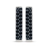 Thumbnail Image 2 of Black Diamond Rectangle Hoop Earrings 1/3 ct tw Sterling Silver