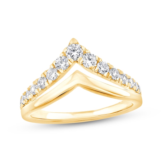 Now + Forever Diamond Chevron Anniversary Ring 5/8 ct tw 14K Yellow Gold