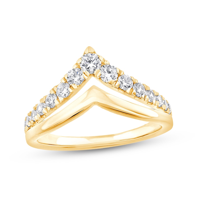 Main Image 1 of Now + Forever Diamond Chevron Anniversary Ring 5/8 ct tw 14K Yellow Gold