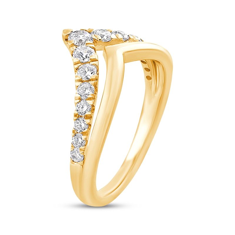 Main Image 2 of Now + Forever Diamond Chevron Anniversary Ring 5/8 ct tw 14K Yellow Gold