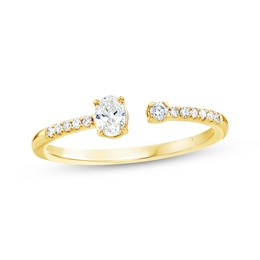 Oval & Round-Cut Lab-Grown Diamond Deconstructed Fashion Ring 1/4 ct tw 10K Yellow Gold