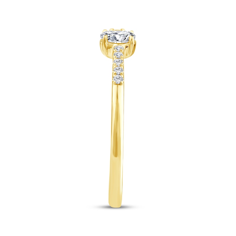 Main Image 2 of Oval & Round-Cut Lab-Grown Diamond Deconstructed Fashion Ring 1/4 ct tw 10K Yellow Gold