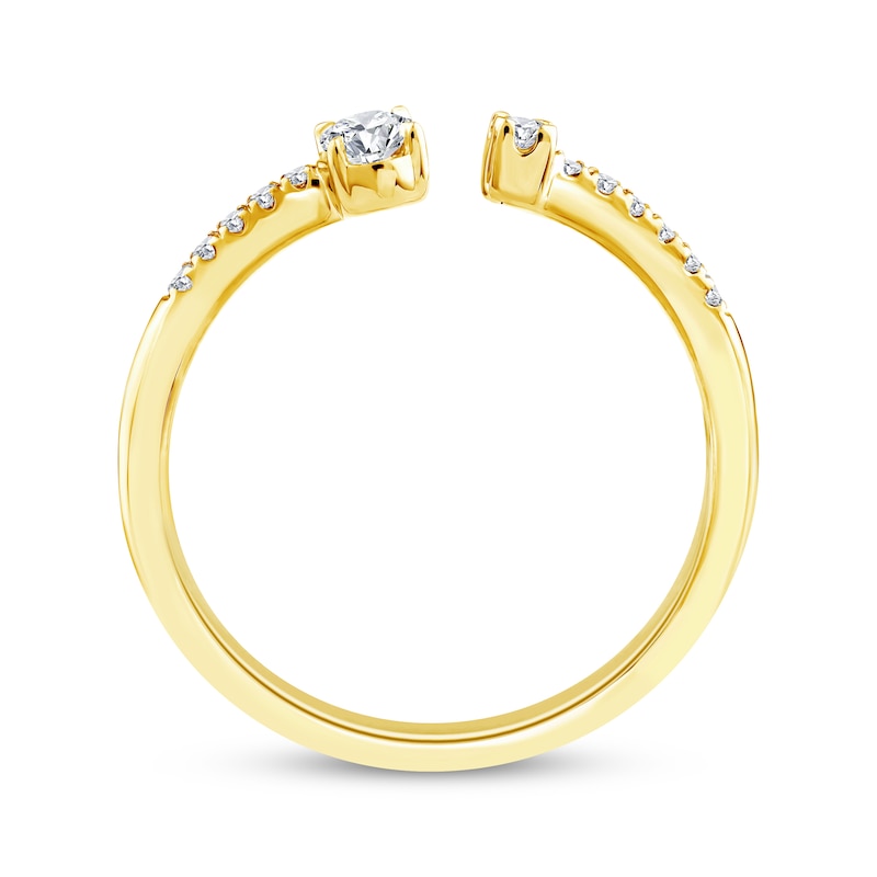 Main Image 3 of Oval & Round-Cut Lab-Grown Diamond Deconstructed Fashion Ring 1/4 ct tw 10K Yellow Gold