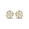 Thumbnail Image 2 of Diamond Double Halo Circle Stud Earrings 1 ct tw 10K Yellow Gold