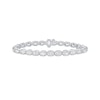 Thumbnail Image 1 of Oval-Cut Lab-Grown Diamond East-West Tennis Bracelet 13 ct tw 10K White Gold 7"