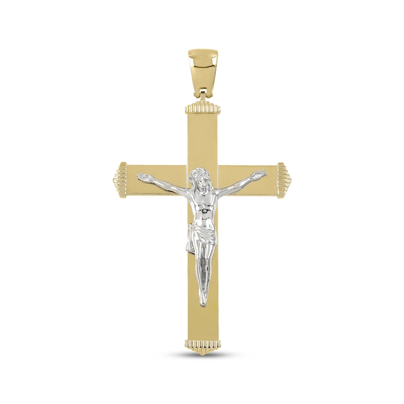 Main Image 1 of Large Crucifix Charm 10K Two-Tone Gold