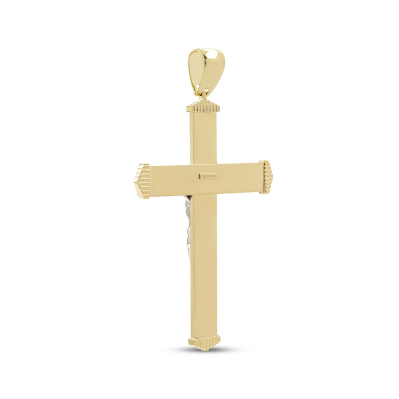 Main Image 3 of Large Crucifix Charm 10K Two-Tone Gold