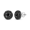 Thumbnail Image 1 of Men's Black Diamond Circle Stud Earrings 1 ct tw Black Ion-Plated Sterling Silver