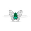 Thumbnail Image 3 of Marquise-Cut Lab-Created Emerald & White Lab-Created Sapphire Butterfly Ring Sterling Silver