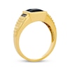 Thumbnail Image 3 of Le Vian Men's Square-Cut Black Onyx Ribbed Ring 1/20 ct tw Diamonds 14K Honey Gold