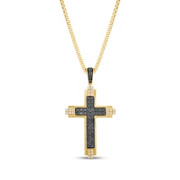 Le Vian Men's Diamond Cross Necklace 7/8 ct tw 14K Honey Gold 22"
