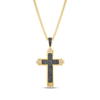 Le Vian Men's Diamond Cross Necklace 7/8 ct tw 14K Honey Gold 22"