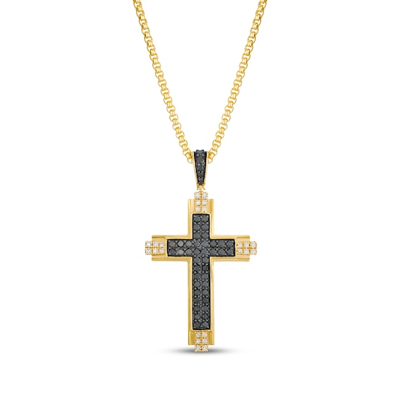 Le Vian Men's Diamond Cross Necklace 7/8 ct tw 14K Honey Gold 22"