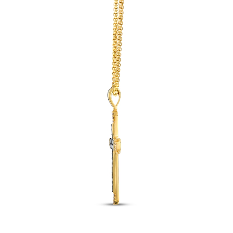 Main Image 2 of Le Vian Men's Diamond Cross Necklace 7/8 ct tw 14K Honey Gold 22"