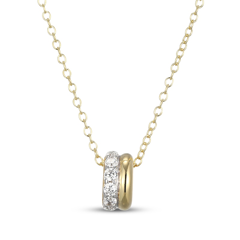 Main Image 1 of KAY x Rocksbox Lab-Grown Diamond Double-Row Necklace 1/3 ct tw 24K Yellow Gold Vermeil Sterling Silver 19"