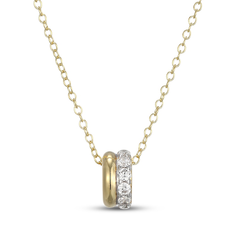 Main Image 2 of KAY x Rocksbox Lab-Grown Diamond Double-Row Necklace 1/3 ct tw 24K Yellow Gold Vermeil Sterling Silver 19"