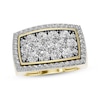 Thumbnail Image 1 of STUDIO BY KAY Men's Lab-Grown Diamond Cushion Halo Ring 2-1/2 ct tw 24K Yellow Gold Vermeil Sterling Silver