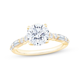 Now + Forever Lab-Grown Diamonds Round-Cut Engagement Ring 2-1/3 ct tw 14K Yellow Gold