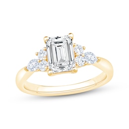 Now + Forever Lab-Grown Diamonds Emerald-Cut Engagement Ring 1-7/8 ct tw 14K Yellow Gold