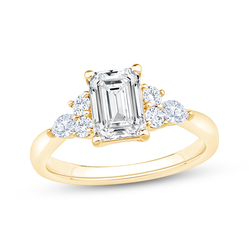 Main Image 1 of Now + Forever Lab-Grown Diamonds Emerald-Cut Engagement Ring 1-7/8 ct tw 14K Yellow Gold
