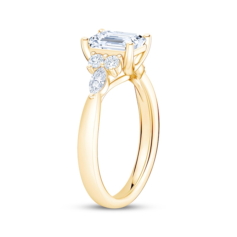 Main Image 2 of Now + Forever Lab-Grown Diamonds Emerald-Cut Engagement Ring 1-7/8 ct tw 14K Yellow Gold
