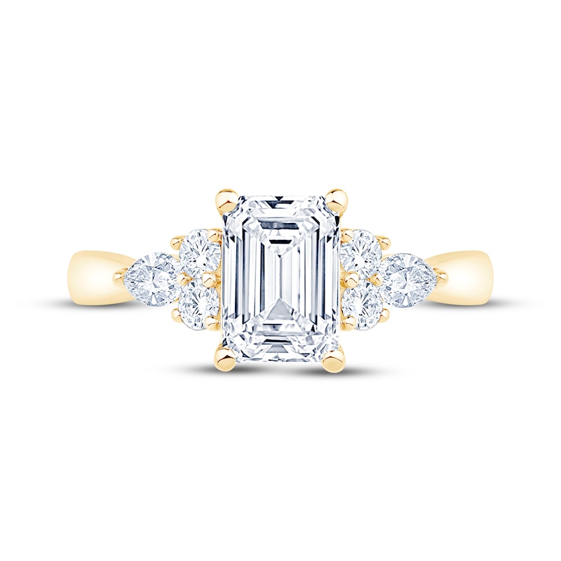 Main Image 3 of Now + Forever Lab-Grown Diamonds Emerald-Cut Engagement Ring 1-7/8 ct tw 14K Yellow Gold