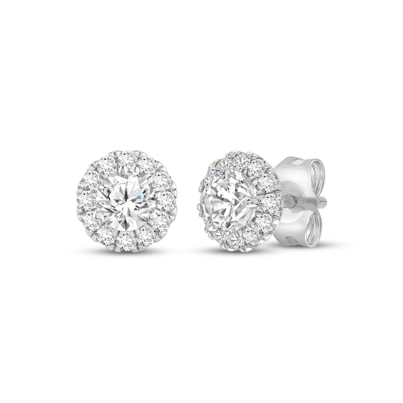 KAY Lab-Grown Diamonds Halo Stud Earrings 1-1/2 ct tw 10K White Gold