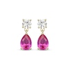 Thumbnail Image 2 of STUDIO BY KAY Pear-Shaped Pink Lab-Created Sapphire & White Lab-Created Sapphire Drop Earrings 24K Yellow Gold Vermeil Sterling Silver
