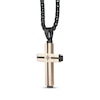 Thumbnail Image 2 of Men's Diamond Accent Cross Necklace Black & Rose Ion-Plated Stainless Steel 24"