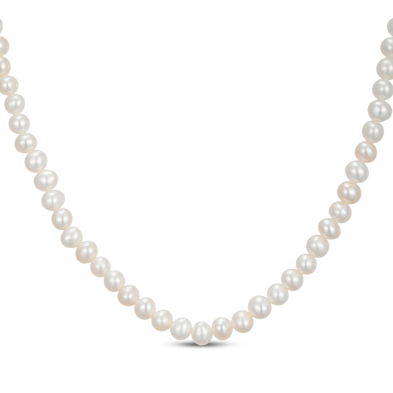 Main Image 1 of 4mm Cultured Pearl Strand Necklace 10K Yellow Gold 18"