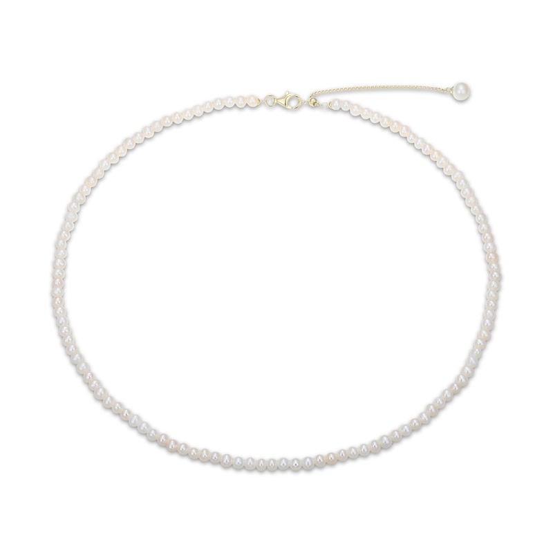Main Image 2 of 4mm Cultured Pearl Strand Necklace 10K Yellow Gold 18"