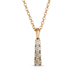 Le Vian Desert Diamonds Chocolate Ombré Drop Necklace 3/8 ct tw 14K Strawberry Gold 19"