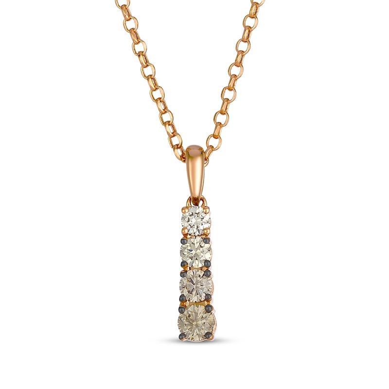 Main Image 1 of Le Vian Desert Diamonds Chocolate Ombré Drop Necklace 3/8 ct tw 14K Strawberry Gold 19"